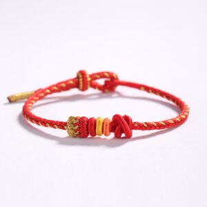 Hand-woven adjustable red thread amulet bracelet, friendship bracelet, surfing bracelet—symbolizing healing energy, attracting wealth and good fortune—a spiritual gift suitable for both men and women.
